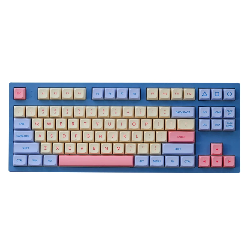 

Cute Pink Marshmallow XDA Profile PBT Keycaps Gamer Mechanical Keyboard Key Caps 132 Keys Dye Subbed Customized Mx Switch