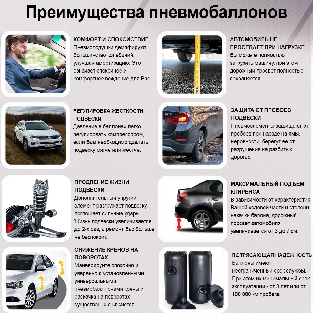 Пневмобаллоны в пружины для Greatwall hover H3 2010-2016 с боковым клапаном - Автопроставка (art.: 3920c014dcd6d) - 3920c014dcd6d