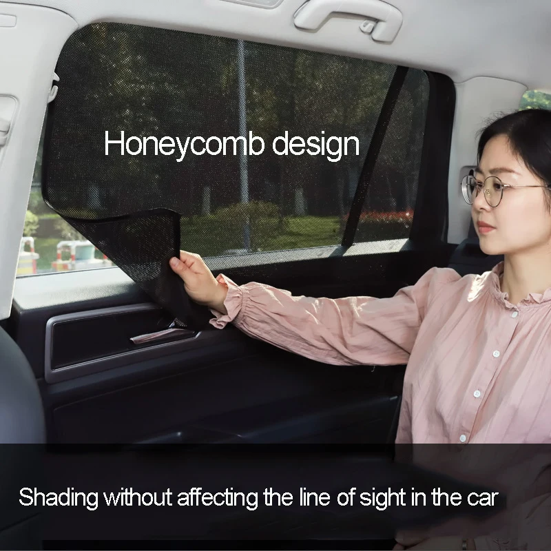 

2PCS Car Side Window Curtain Sunshade Privacy Protect Universal 4 Seasons UV Protect Mesh Visor Window Films Car Accessories