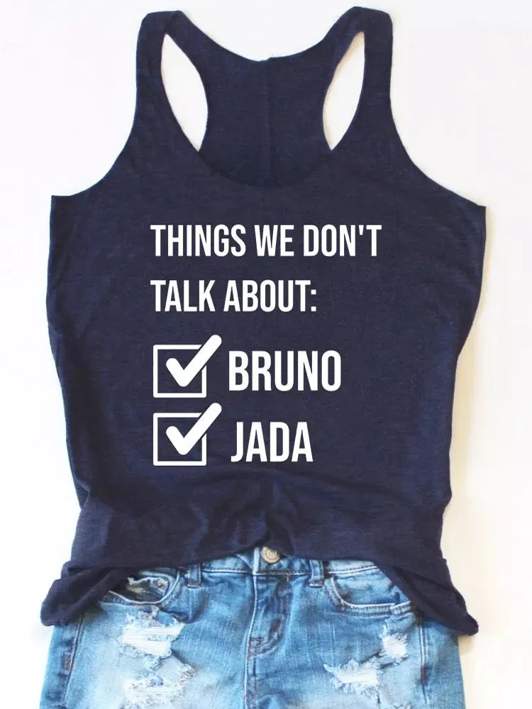 

Thingswe Don't Talk About Bruno Jada Print Vest Tank Camis O-Neck Sleeveless Top Casual Tee Shirt Streetwear 2022 Summer T Shirt