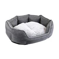 luxury dog kennel plush warm pet bed detachable breathable cat nesk sleeping cushion french bulldog lounger fluffy accessories