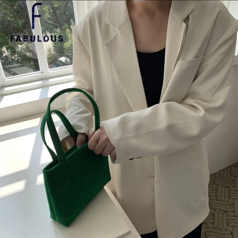 

Корейский стиль, новинка 2022, осенне-зимние сумки-тоуты для женщин, Бархатная мини-сумка, модная женская сумка, кошелек