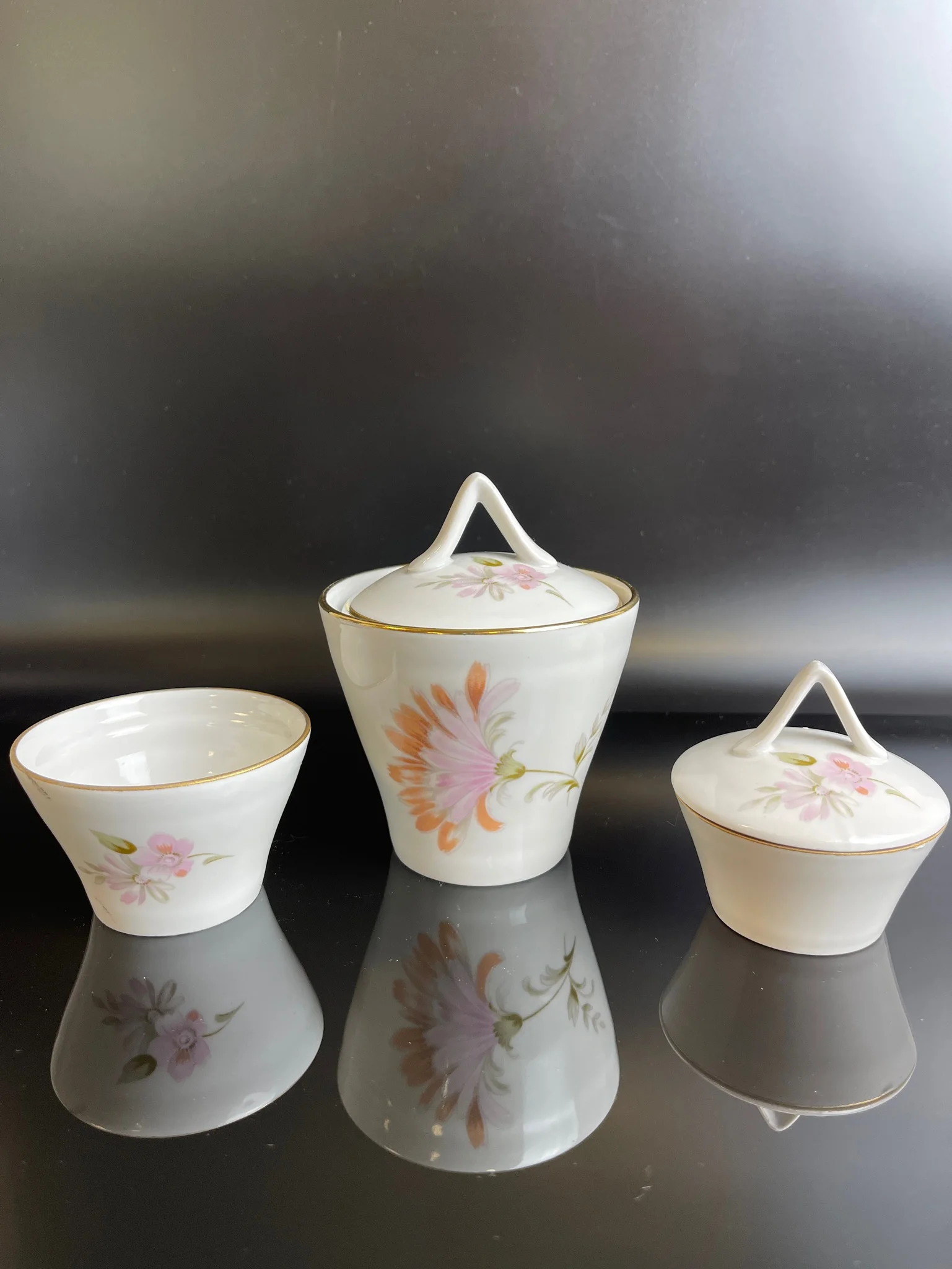 Набор из 3 предметов Дулево сахарница солонка и блюдце для джема набора