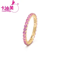 cadermay designer band jewelry natural pink sapphire rings for women 14k 18k real gold wedding party gifts hot sale style
