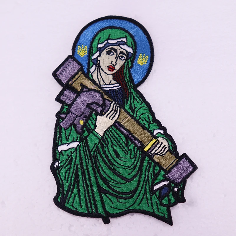 Фото Нашивка с вышивкой Святой Javelin Ukraine, аксессуары для сумки, подарок для украшения сумки №3