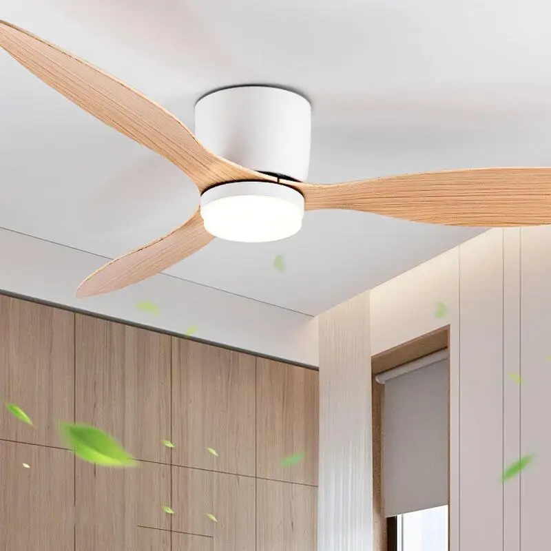 Modern Led Ceiling Fan Without Lights DC Motor 6 Speeds Timing Fans 20CM Low Floor Loft Remote Control Decorative Fan With Light images - 6