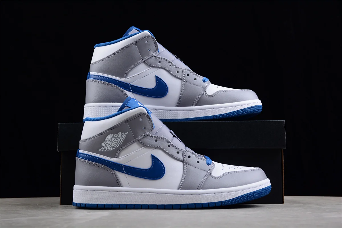 кроссовки Nike Air Jordan 1 Mid “True Blue” AJ1 Спортивная обувь для активного отдыха
