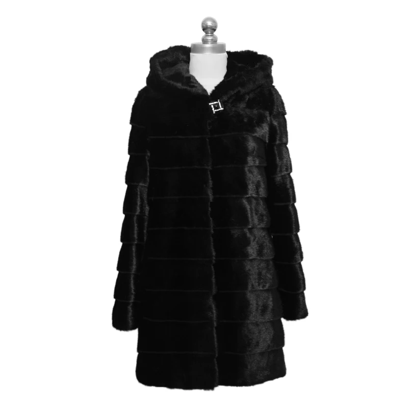 Winter Warm Fashion  Faux Fur Coat Women Furry Overcoat Elegant Plush Crop Jacket Femme  Daily Casual New Outerwear