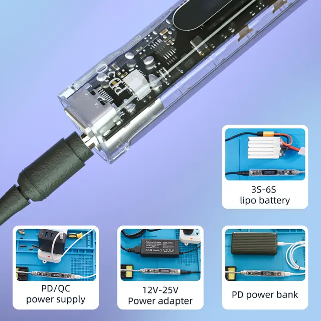 SEQURE SI012 Pro Intelligent OLED Electric Soldering Iron Adjustable Sensitivity Built-in Buzzer for T12|TS Tips Supports PD3.0 6