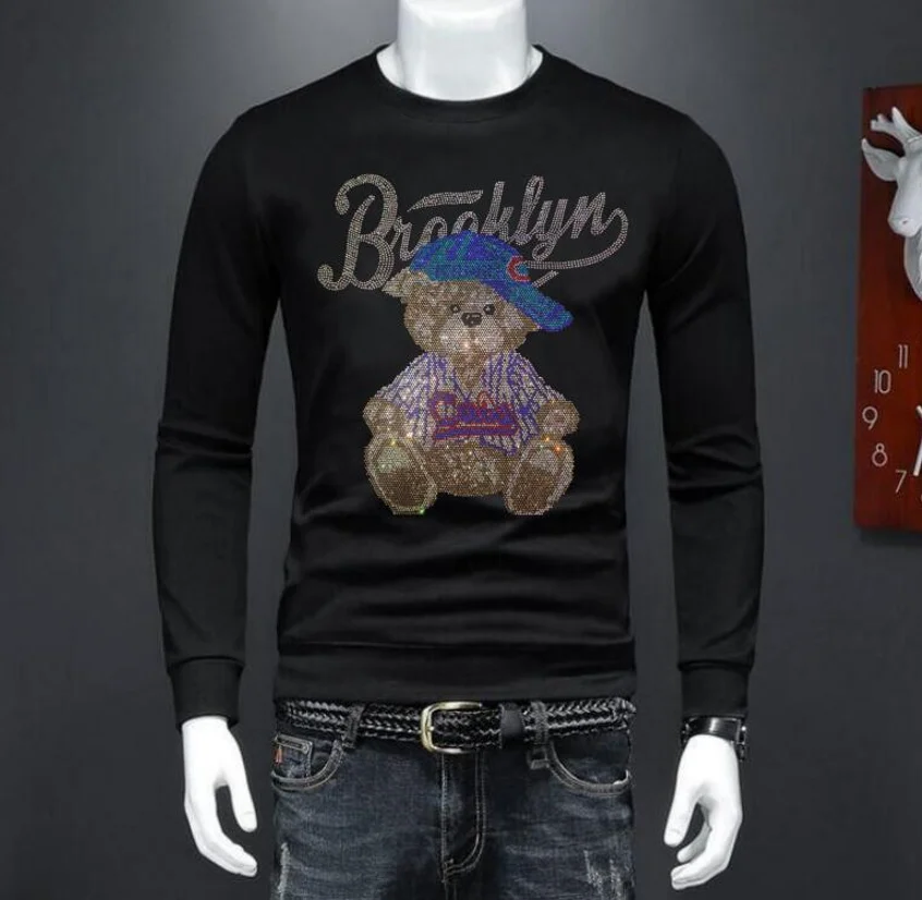 

Лидер продаж, роскошный Европейский свитшот в стиле хип-хоп, Мужская Новая модная крутая дизайнерская Толстовка стразы, повседневные уличные Топы