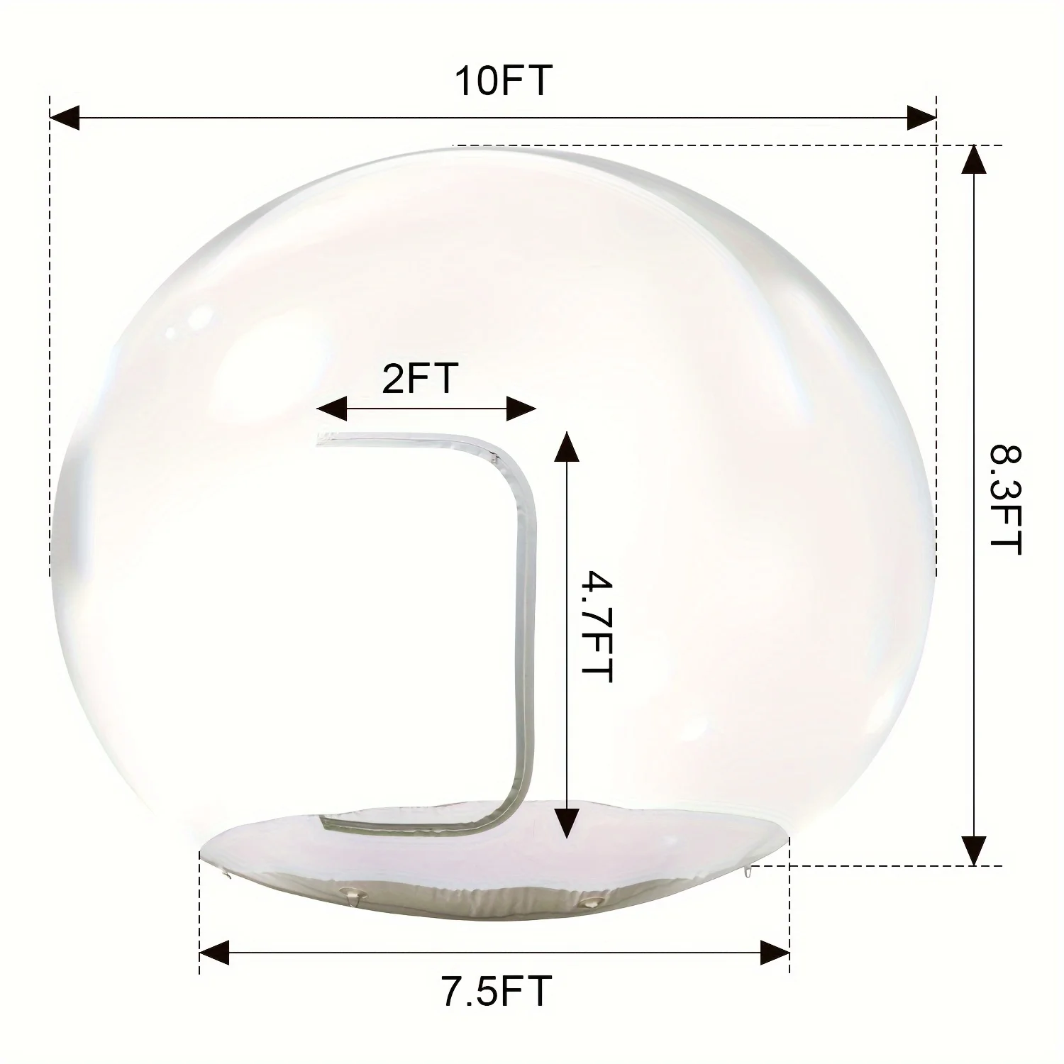 Уличная надувная пузырьковая палатка Igloo 10 футов гигантский надувной снежный шар