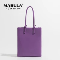 mabula purple square women tote phone handbag knot strap small tote handle purse brand simple crossbody bag with hasp closure