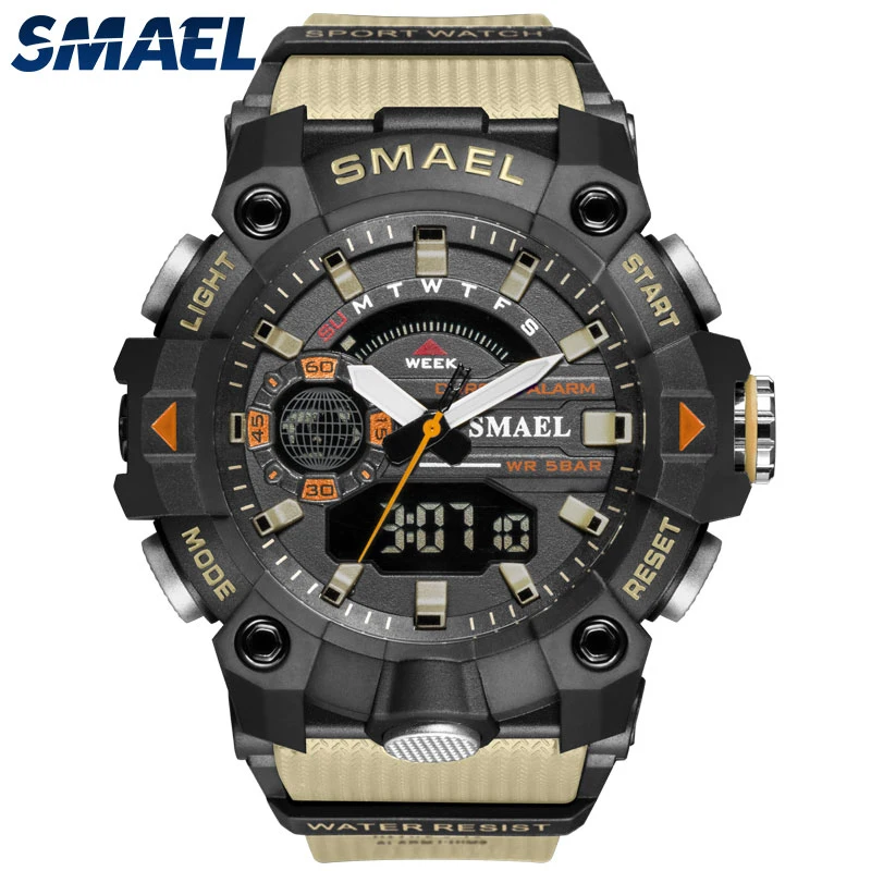 

Military Watches Men Sport Watch New 50M Waterproof Wristwatch Stopwatch Alarm LED Light Digital Watches 8040 Men's Sports Watch