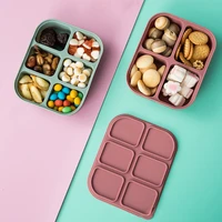 food storage container silicone baby multifunctional 6 dividers silicone ice cube tray baby food freezer tray lunch box with lid