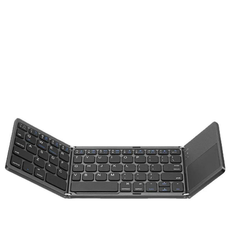 

Портативная Складная тонкая Bluetooth-клавиатура B033 тройного сложения, три системы с сенсорной беспроводной Bluetooth-клавиатурой