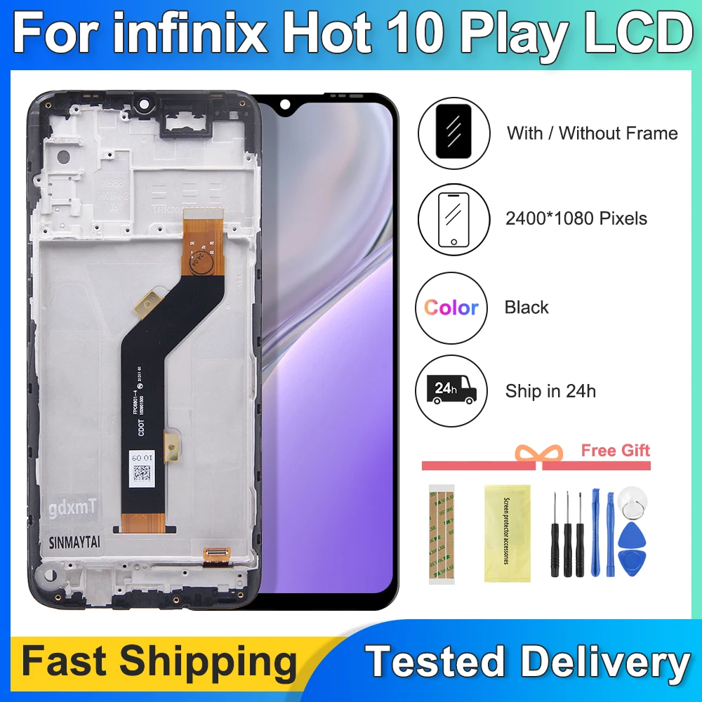 ЖК-дисплей 6 82 дюйма для Infinix Hot 10 Play X688 сенсорный экран с дигитайзером в сборе X688C