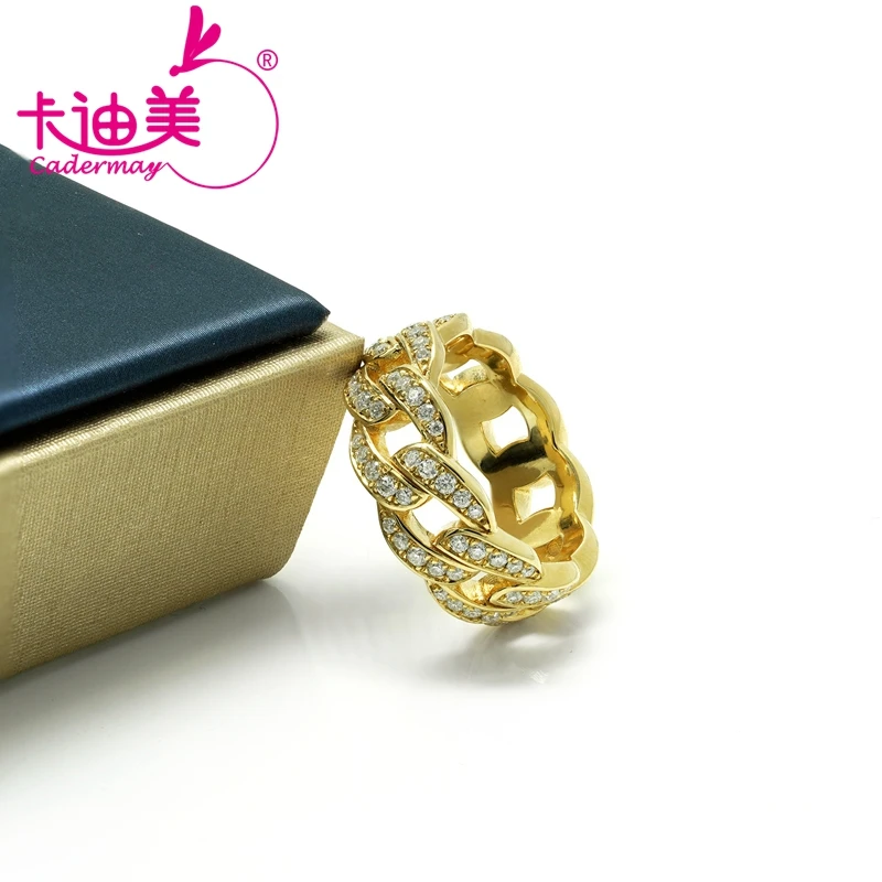 CADERMAY Jewelry 100% S925 Silver Trendy Round Brilliant Cut DEF Moissanite Wedding Anniversary Rings For Women