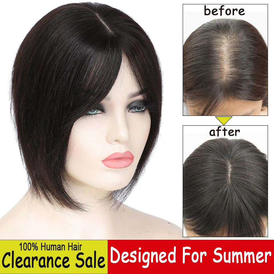 Dazzeal Topper заколки для волос черные натуральные волосы наращивания прямые