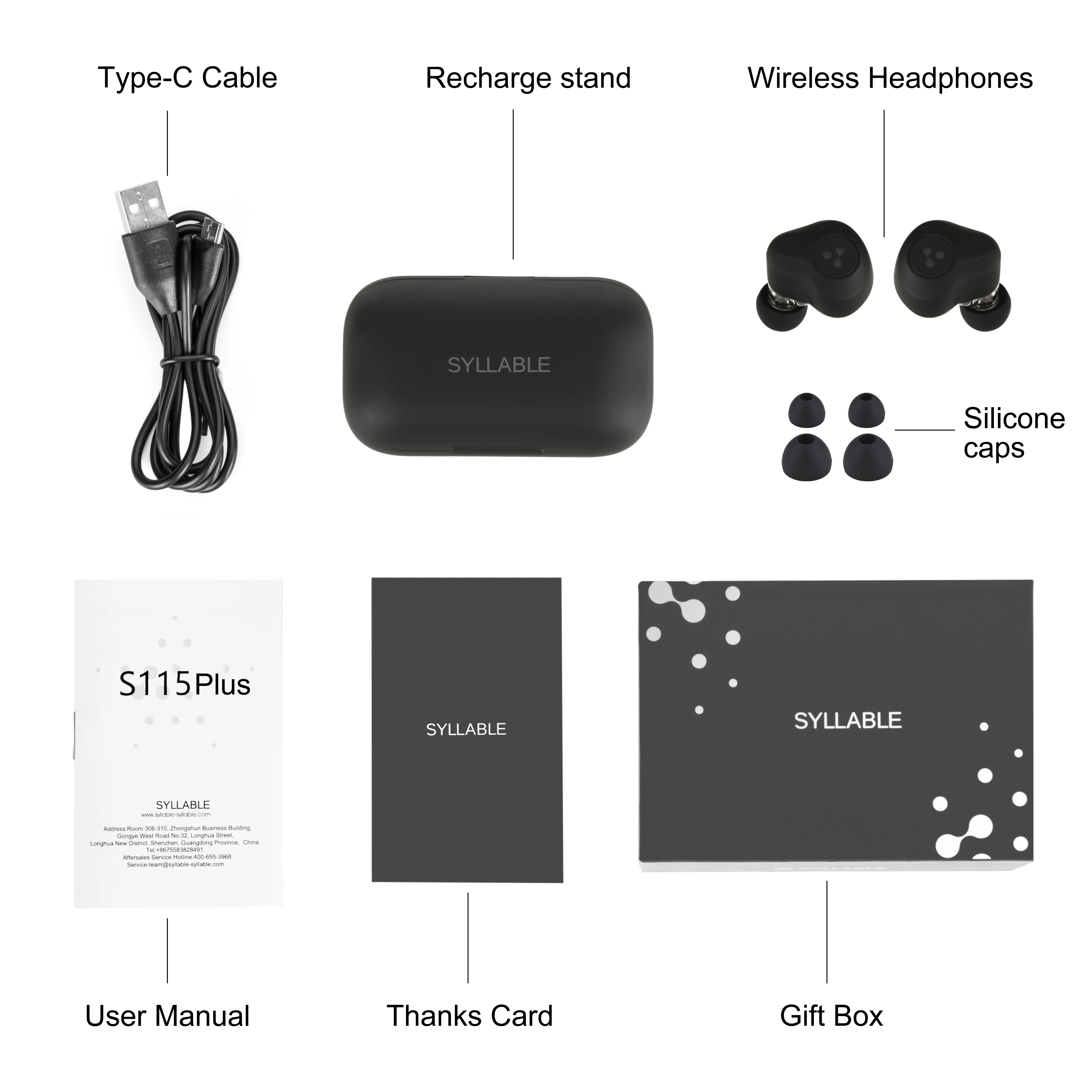 Newest SYLLABLE S115 Plus TWS of QCC3040 Chip Fit for V5.2 Earphones 12 hours True Wireless Stereo Earbuds Strong bass Headset