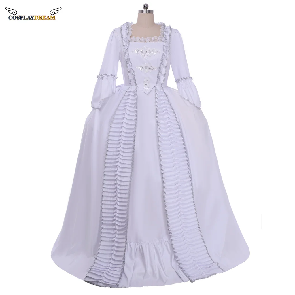 Женское платье Рококо Мария Антуанетта белое платье 1920-е годы Королевское Платье Белль Мари-Антуанетта Платье с принтом спагетти