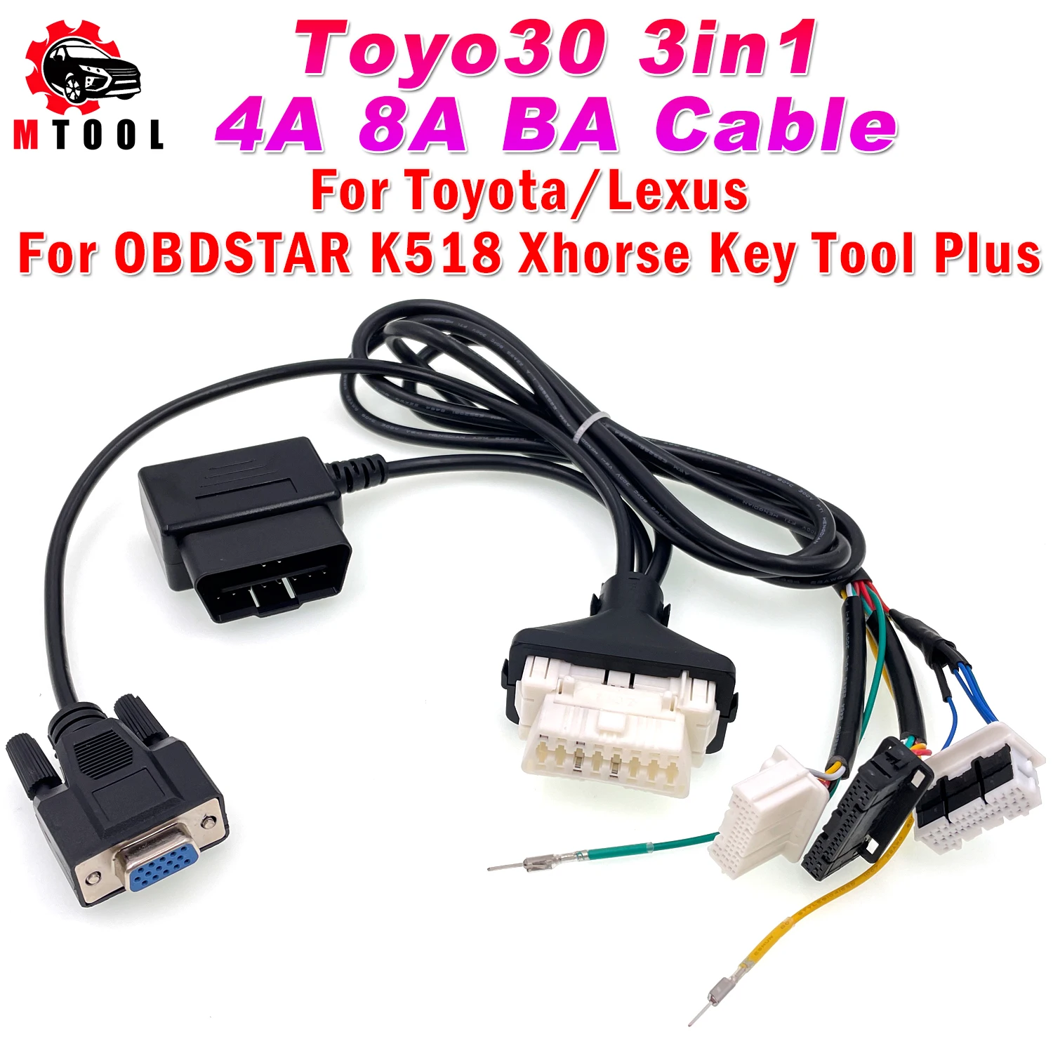 Кабель Toyo30 4A 8A BA 3 в 1 Разъем Smart Key 16-контактный OBD-кабель для OBDSTAR K518 Xhorse Tool Plus Toyota
