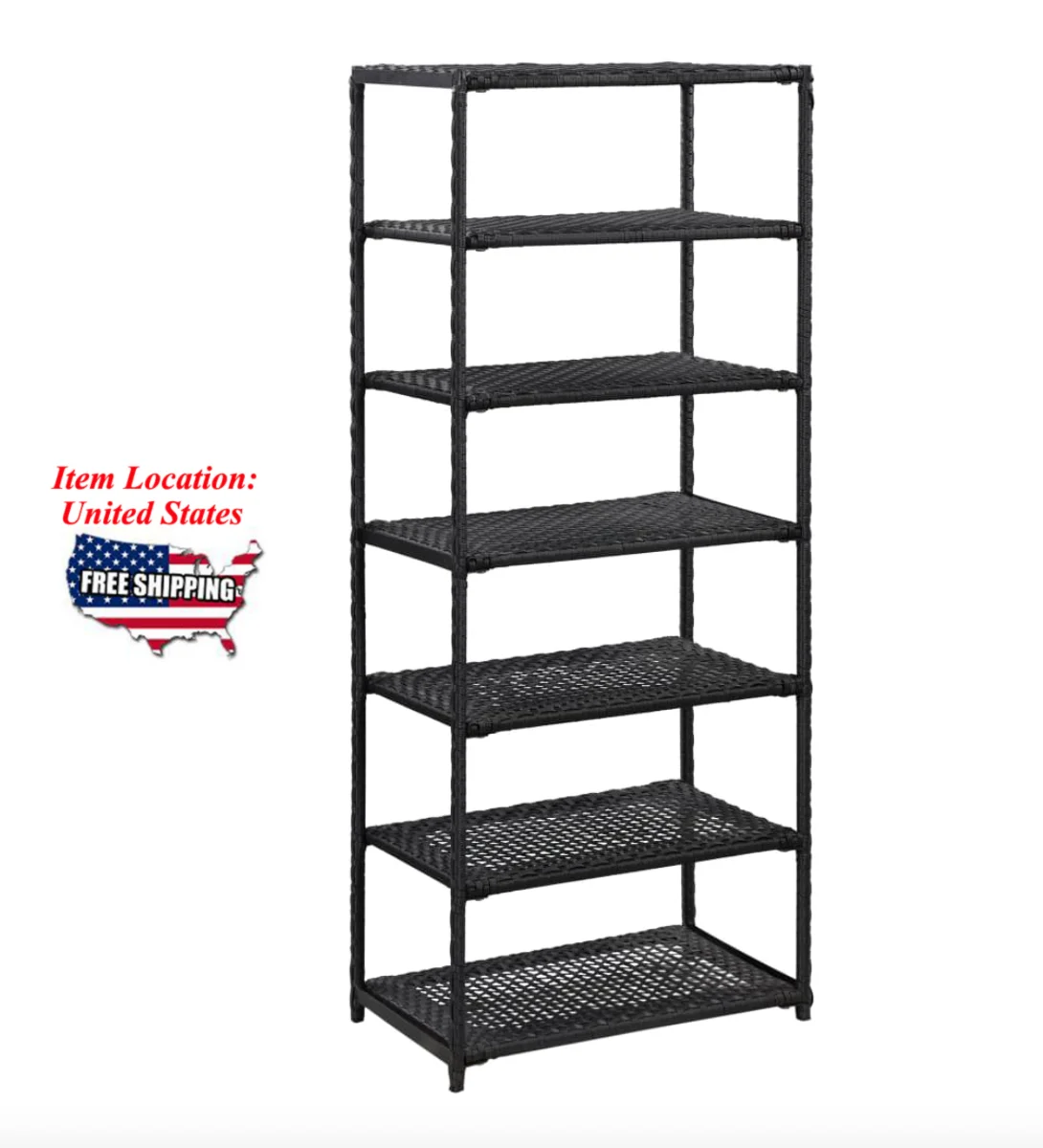 

Shoe Rack Black 19.7"x11.8"x47.2" Poly Rattan, living room furniture shoe rack furniture organizer, SHIPPING FROM UNITED STATES