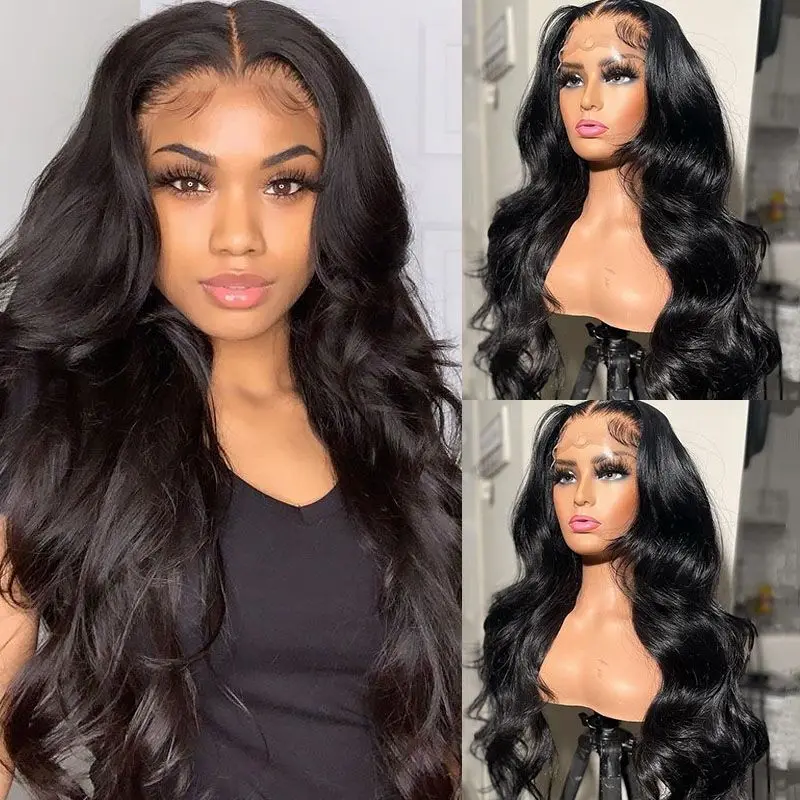 

Malaysian Human Hair Wigs for Women Body Wave 4x4 Lace Closure Wig Human Hair Pre Plucked T Part Transparent Lace Wigs Remy Hair