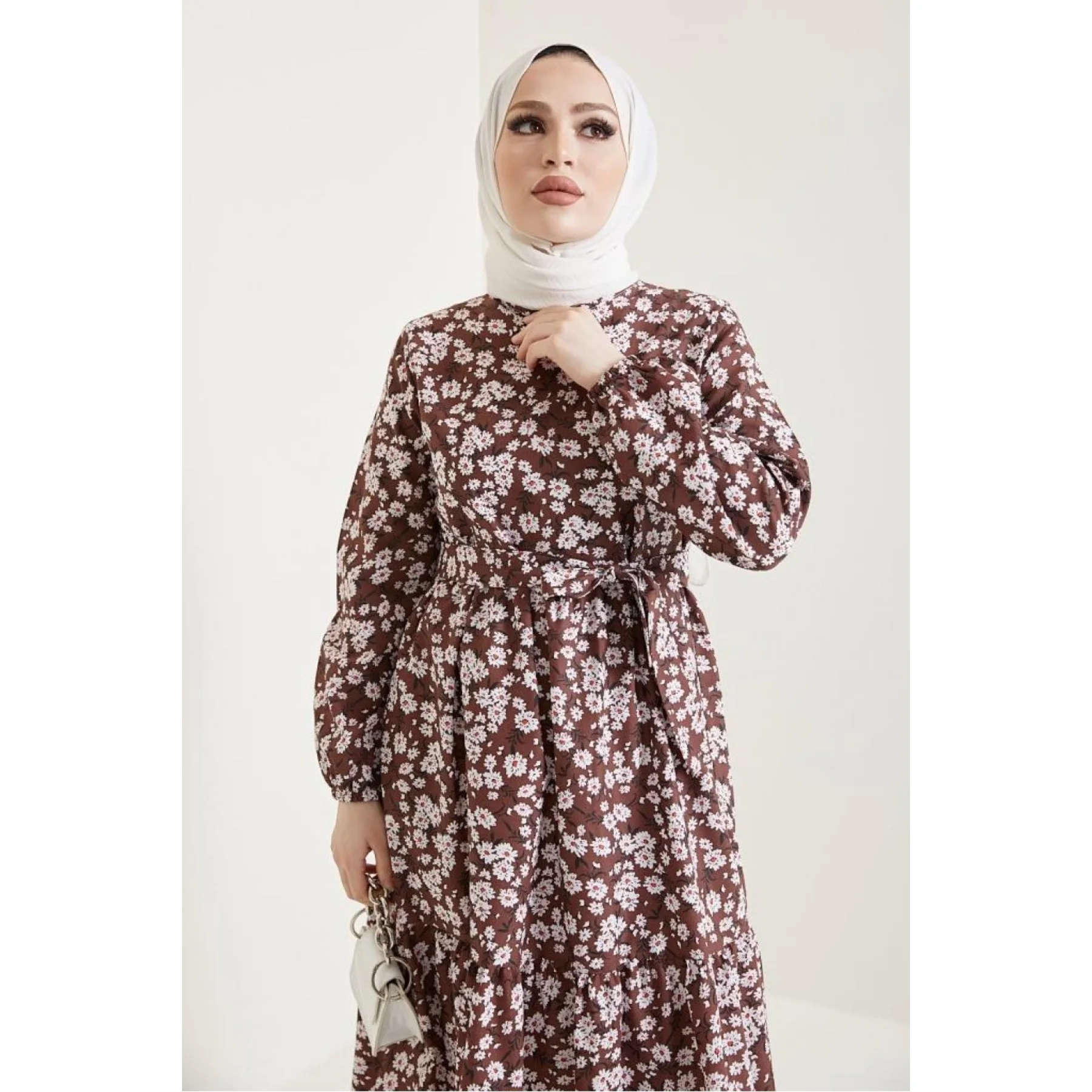 Flowers Detailed  Summer Maxi Muslim Dress Woman Abaya Dress Abaya Caftan Dubai Kaftan Robe Muslim Long Dress Modest Muslim Sets