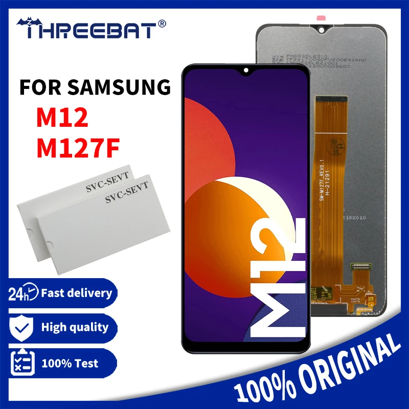 6.5&quot Original for Samsung Galaxy M12 M127 M127F LCD Display Touch Screen Digitizer Full SM-M127FN/DS SM-M127F/DS SM-M127G/DS - купить по