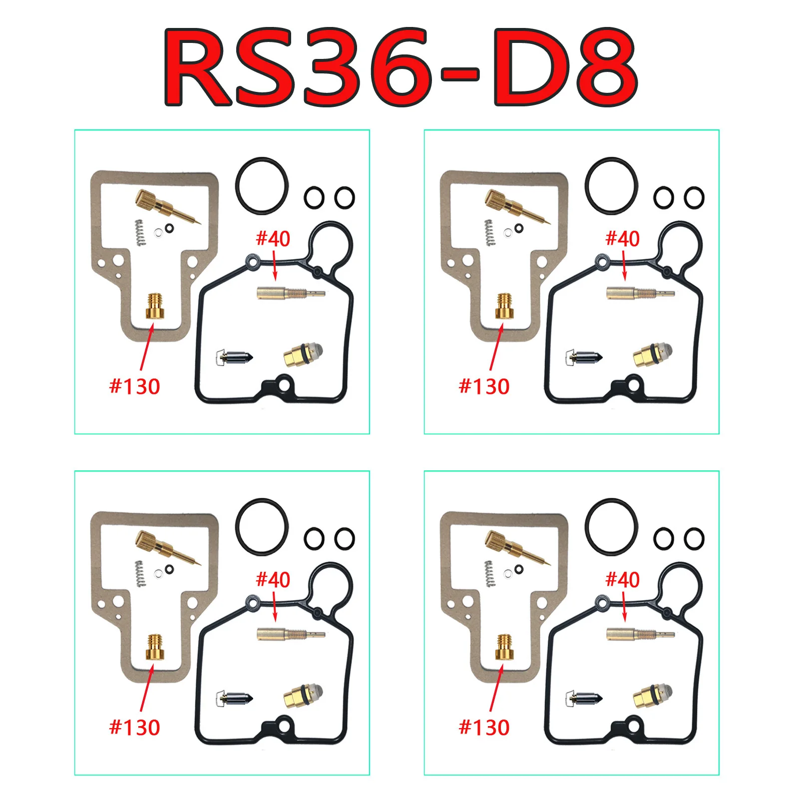 

Ремонтный комплект для карбюратора MIKUNI RS34 RS36 RS38 RS40, мотоциклетная топливная система FJ1200 GSX-R750 KZ750 ZX900 GS1000, 4 комплекта