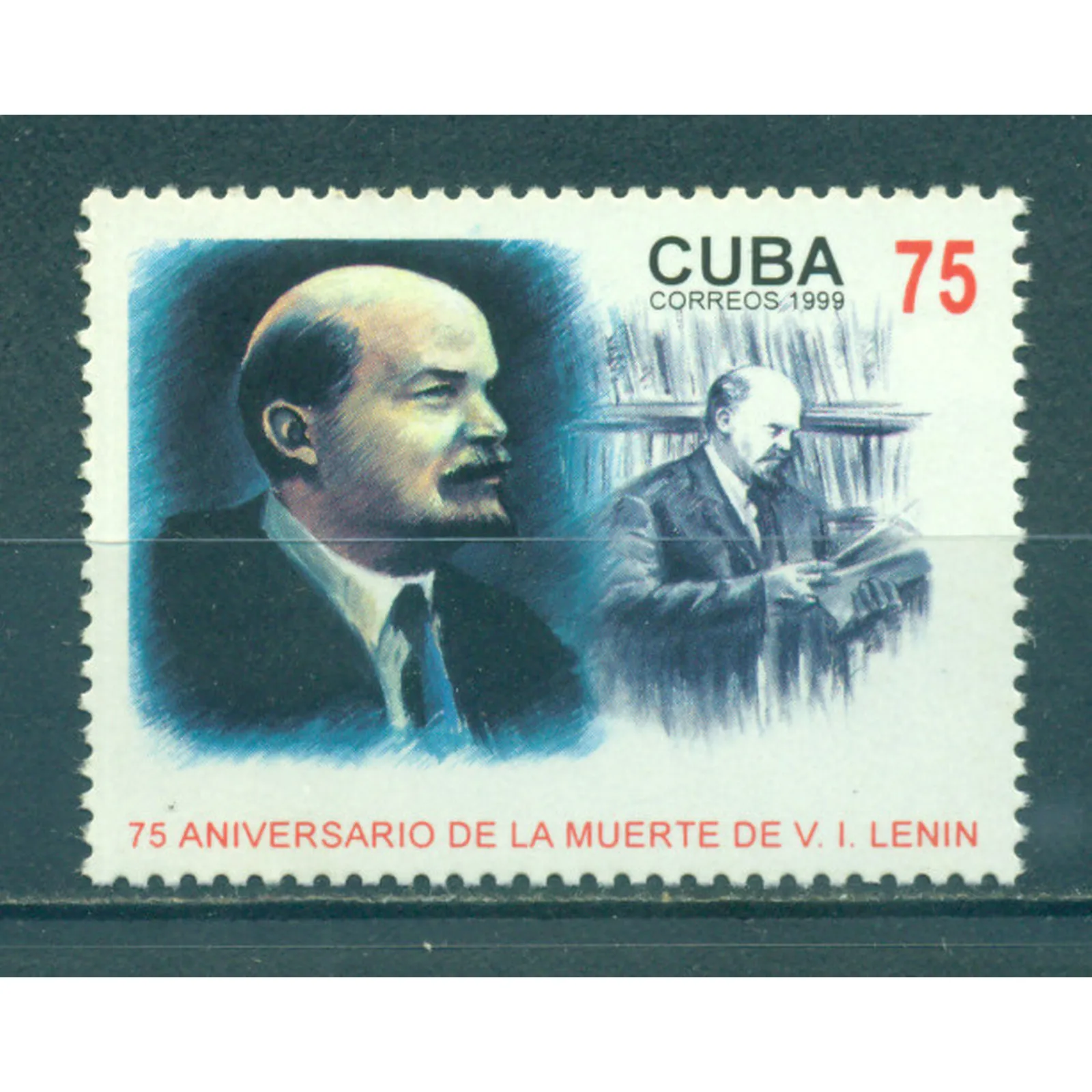 Почтовые марки Куба 1999г. &quot75-летие со дня смерти Владимира Ильича Ленина&quot Ленин
