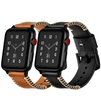 quality genuine leather strap band for apple watch 44mm 41mm 45mm 40mm 42mm 38mm iwatch series 7 se 6 5 4 3 bracelet watchband