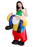 jyzcos christmas inflatable costume carry ride on shoulder santa claus red cosplay fancy dress