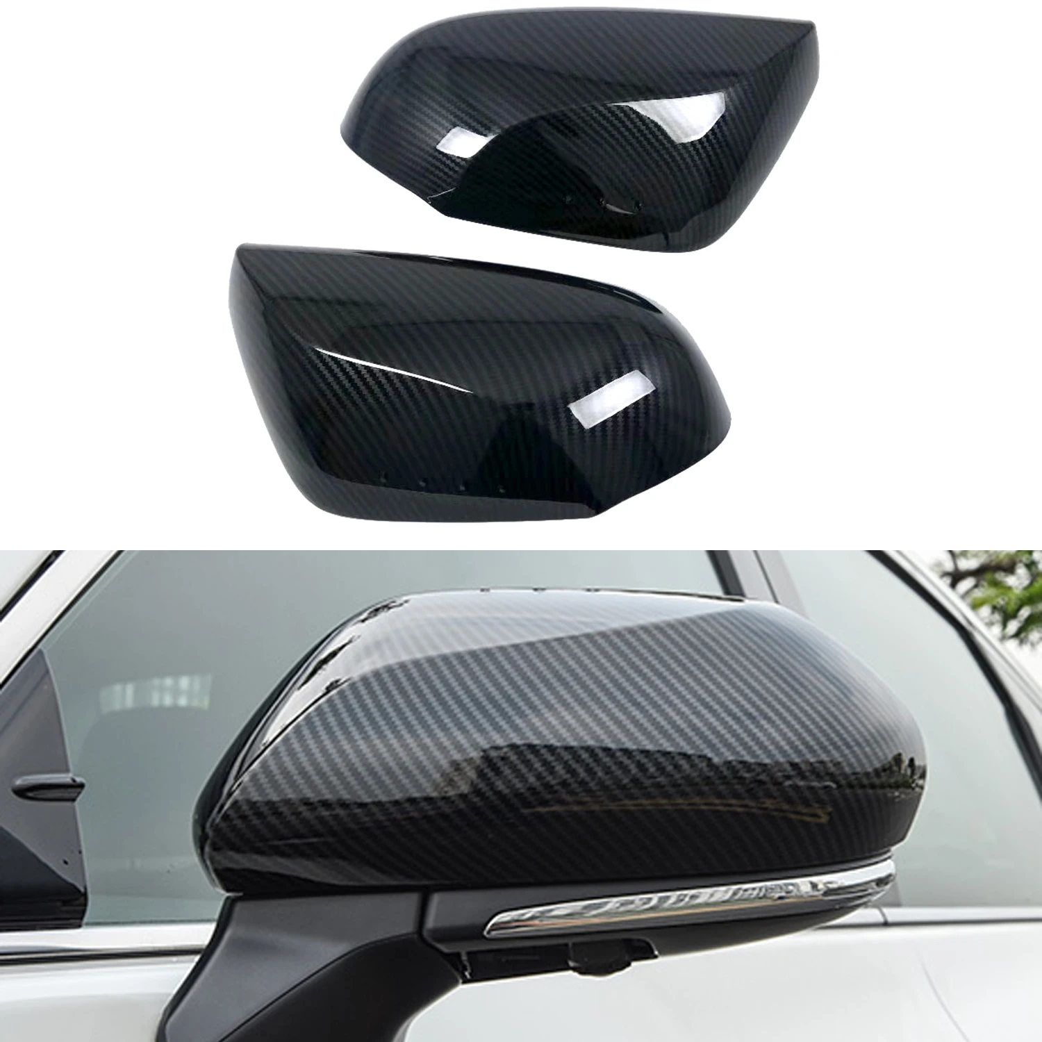 

Для Toyota Camry XV80 2018-2025, автомобильные аксессуары, АБС-пластик, углерод, блеск, задний вид, фрикционная отделка, 2 шт.