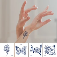 semi permanent temporary tattoos small hand finger wrist body art painting women beauty fake tattoo stickers long lasting cute