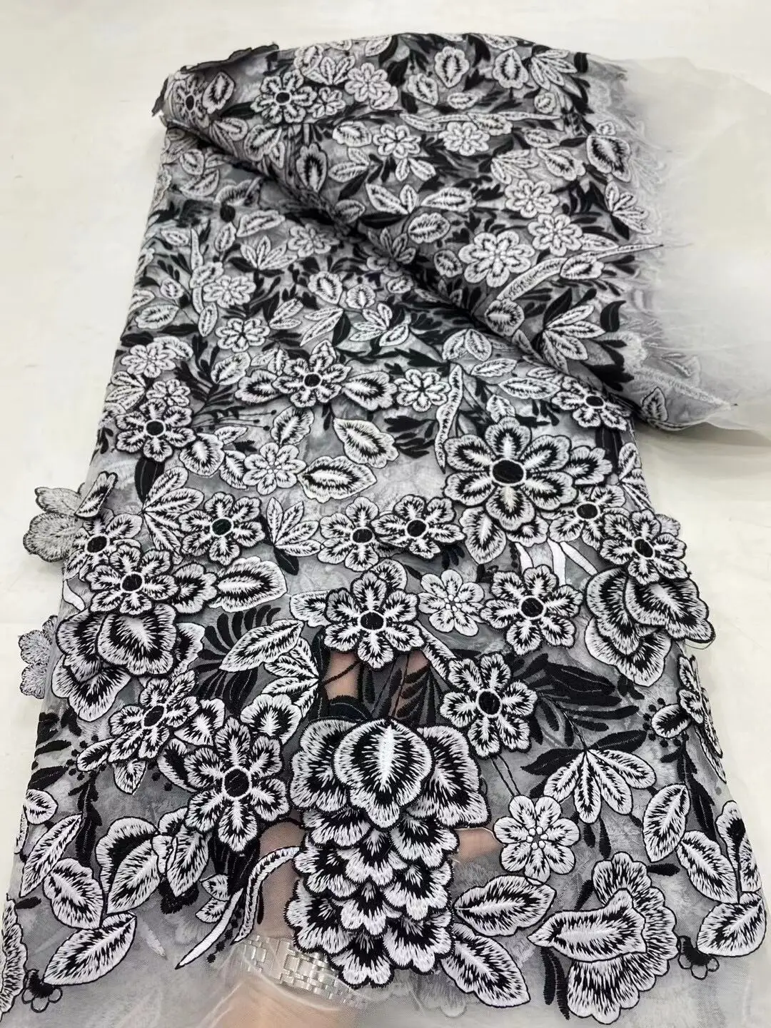 Нигерийская Тюлевая кружевная ткань для шитья свадебное платье шифон