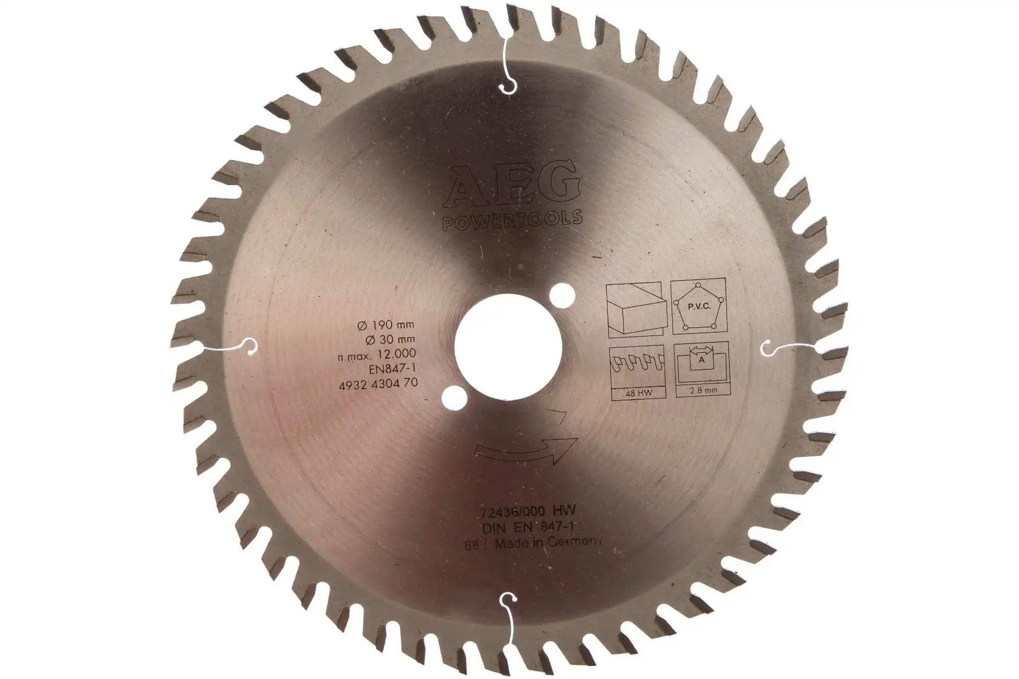 Диск пильный по дереву (190x30 мм; 48Z) AEG 4932430470