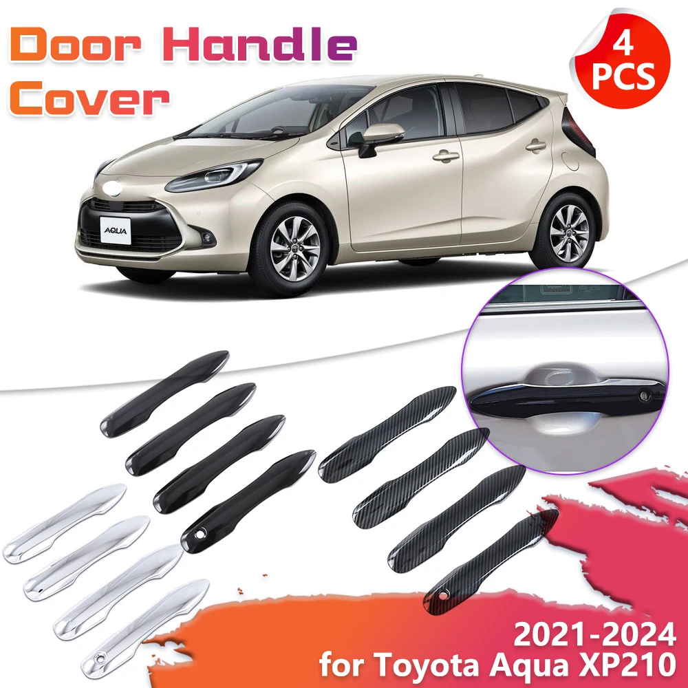 4x Накладка на дверную ручку автомобиля для Toyota Aqua Z X GR Sport XP210 2021 2022 2023 2024 Наклейка