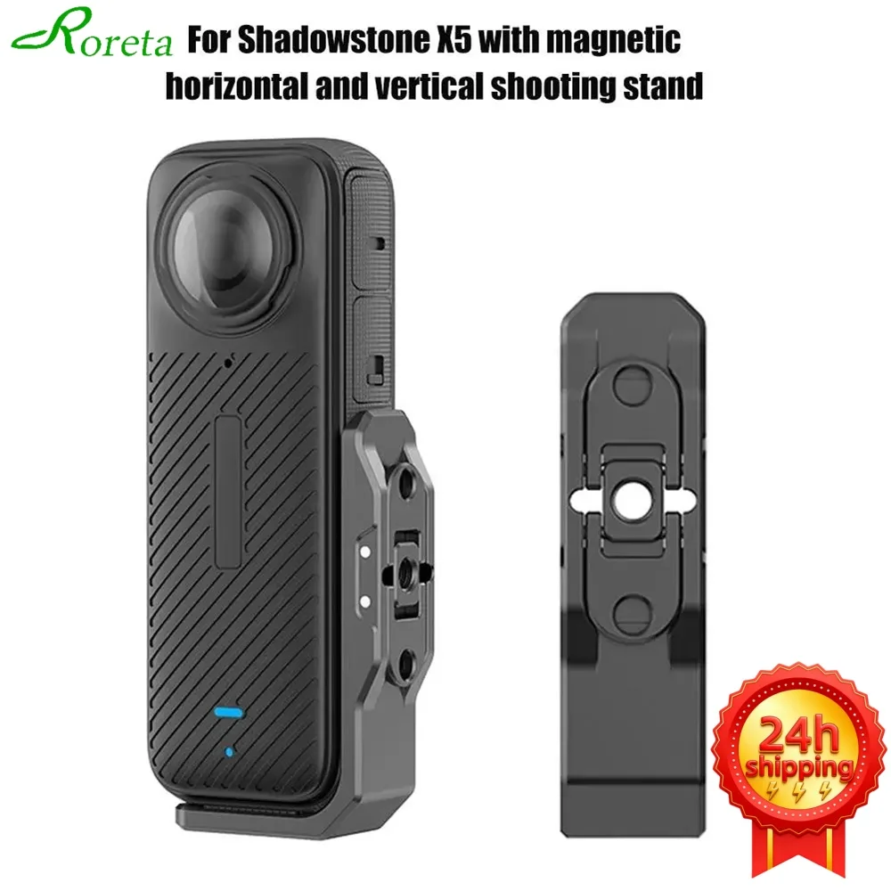 Фото Магнитный адаптер-крепление для Insta360X5/4, кронштейн для горизонтальной и вертикальной съемки, L-образный, аксессуар для спортивной камеры Insta X5 №1