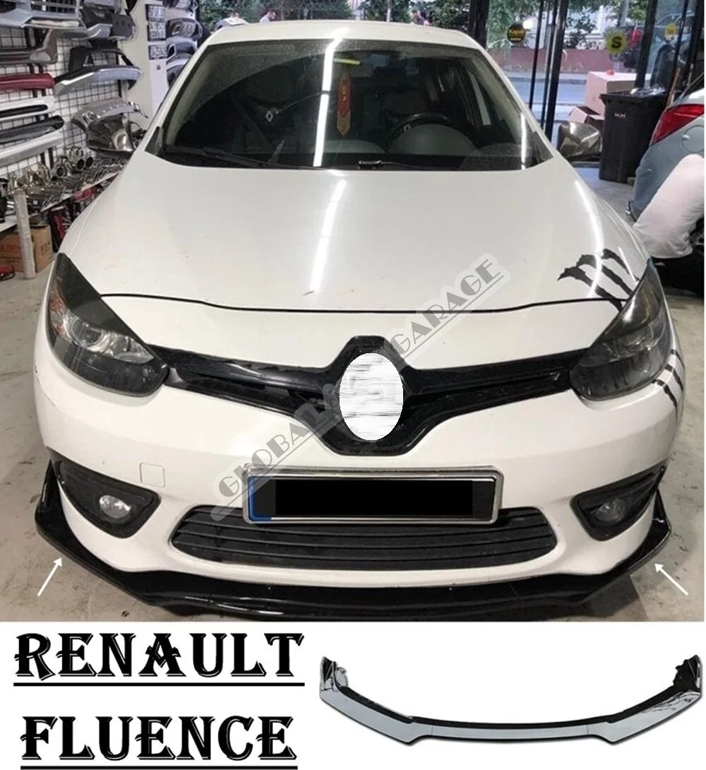 

For Renault Fluence Front Bumper Attachment Lip 2009-2016 Piano Glossy Black Splitter Diffuser Universal Spoiler Bumper Flaps