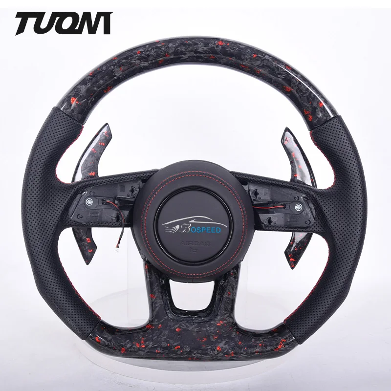 

Fit For Audi A3 B8 A4 B8 A6 C6 A8 Q3 Q6 S3 8V S6 Rs3 Rs6 TTS 8J MK2 R8 SQ5 Supra Forged Carbon Fiber Led Cars Steering Wheel