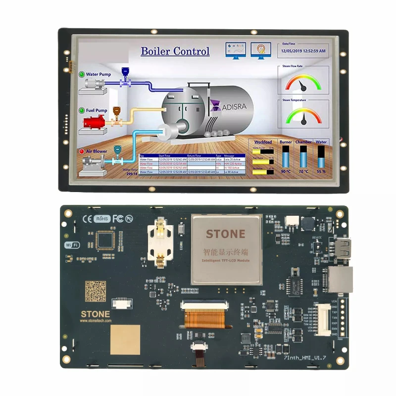 7 Inch HMI NEW Serial LCD Display Module with Program + Touch Screen for Arduino Raspberry pi ESP32 ESP8266 STM32 STWA070WT-01