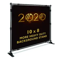 10 x 8 ft Heavy Duty Backdrop Banner Stand Kit, Adjustable Photography Step and Repeat Stand for Parties With Carry Bag