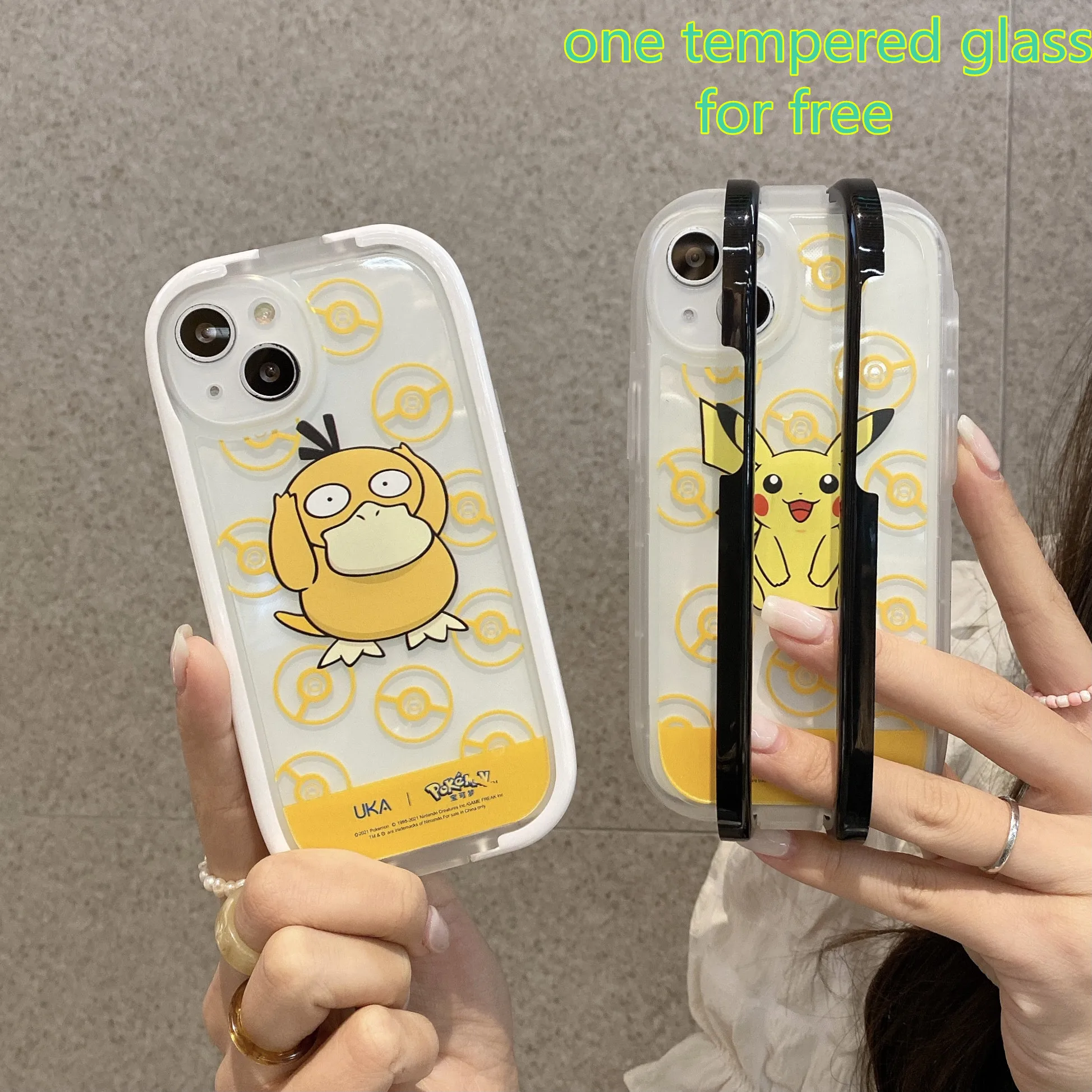 

Transparent Silicone Case for iPhone 13 Pro Max Duck 2 IN 1 Holder Case iPhone 11 Funda iPhone 13 чехол айфон 12 Coque iPhone XS