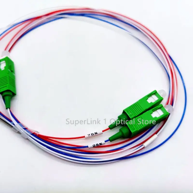 

10pcs/lot 10/90 20/80 30/70 40/60 50/50 ScApc FBT Splitter 1x2 0.9mm Unbalanced Coupler Fiber Optic FBT Splitter with connectors