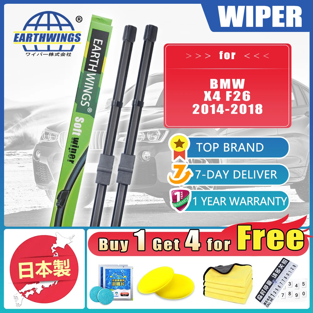 

2PCS Car Front Wiper Brushes Blades For BMW X4 F26 2014~2018 Windshield Windscreen Car Accessories Cutter Washer Fit Side Pin