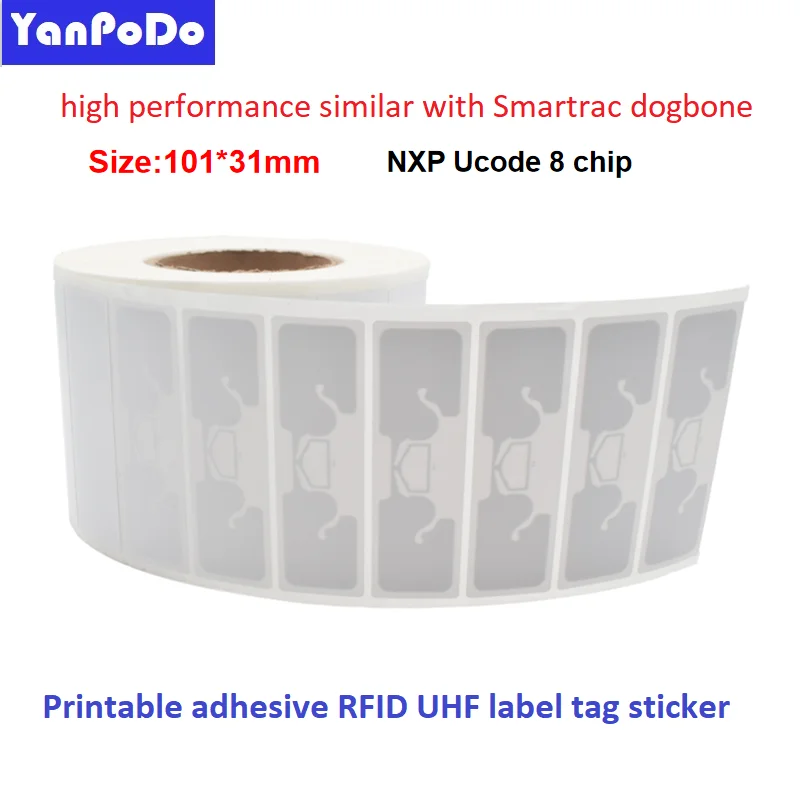 

Идентичная наклейка smartrac dogbone uhf rfid bibtag 860-960 МГц, большой радиус действия EPC Gen2 Ucode 8, чип синхронизации для бега, езды на велосипеде, гонки MTB