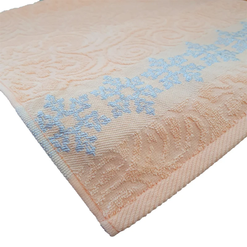 Махровое полотенце Вышний Волочек - Снежинка персиковая, Размер: 35х70