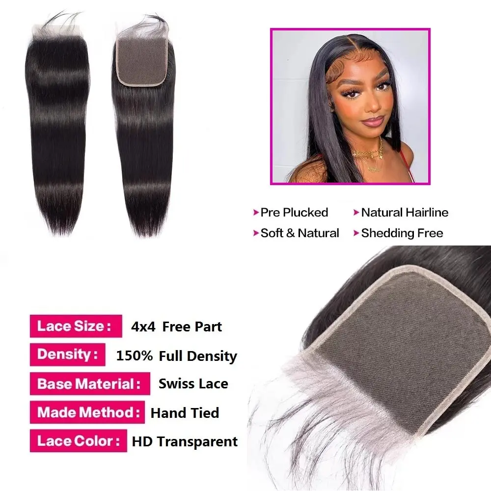 Бразильские Прямые искусственные волосы с застежкой 100% Необработанные прямые