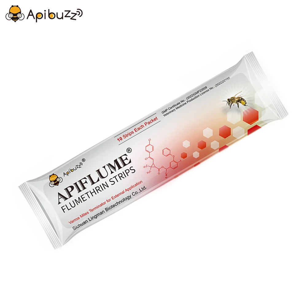 

Apibuzz Apiflume Flumethrin 10-Strip for Bees Varroa Mite Strips Beehive Tool Honey Bee Drugs Beekeeping Equipment Apicultura